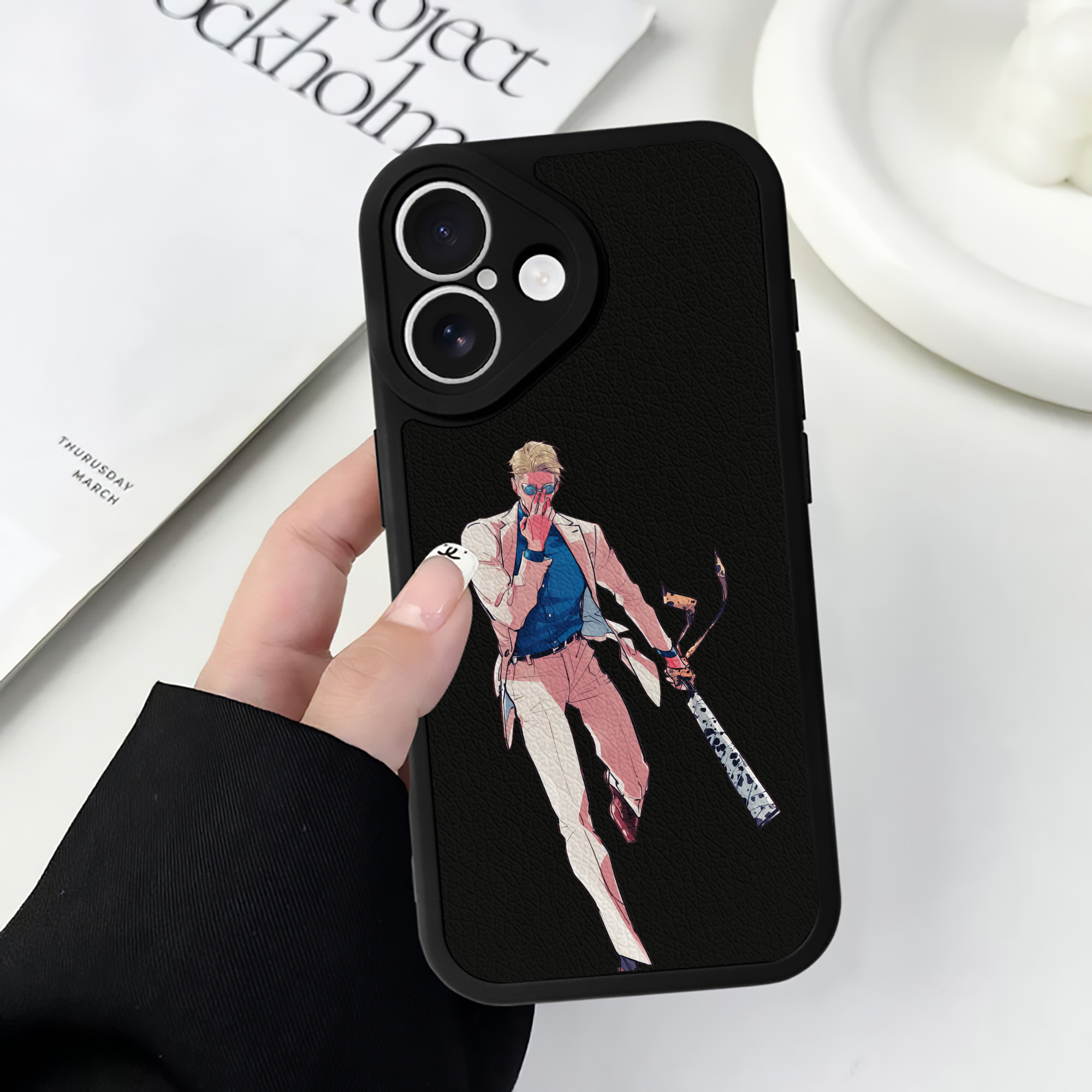 （画像用） 呪術廻戦 Jujutsu Kaisen 【iPhone 16シリーズ対応】シリコンスマホケース（レザー調） 材質：シリコン